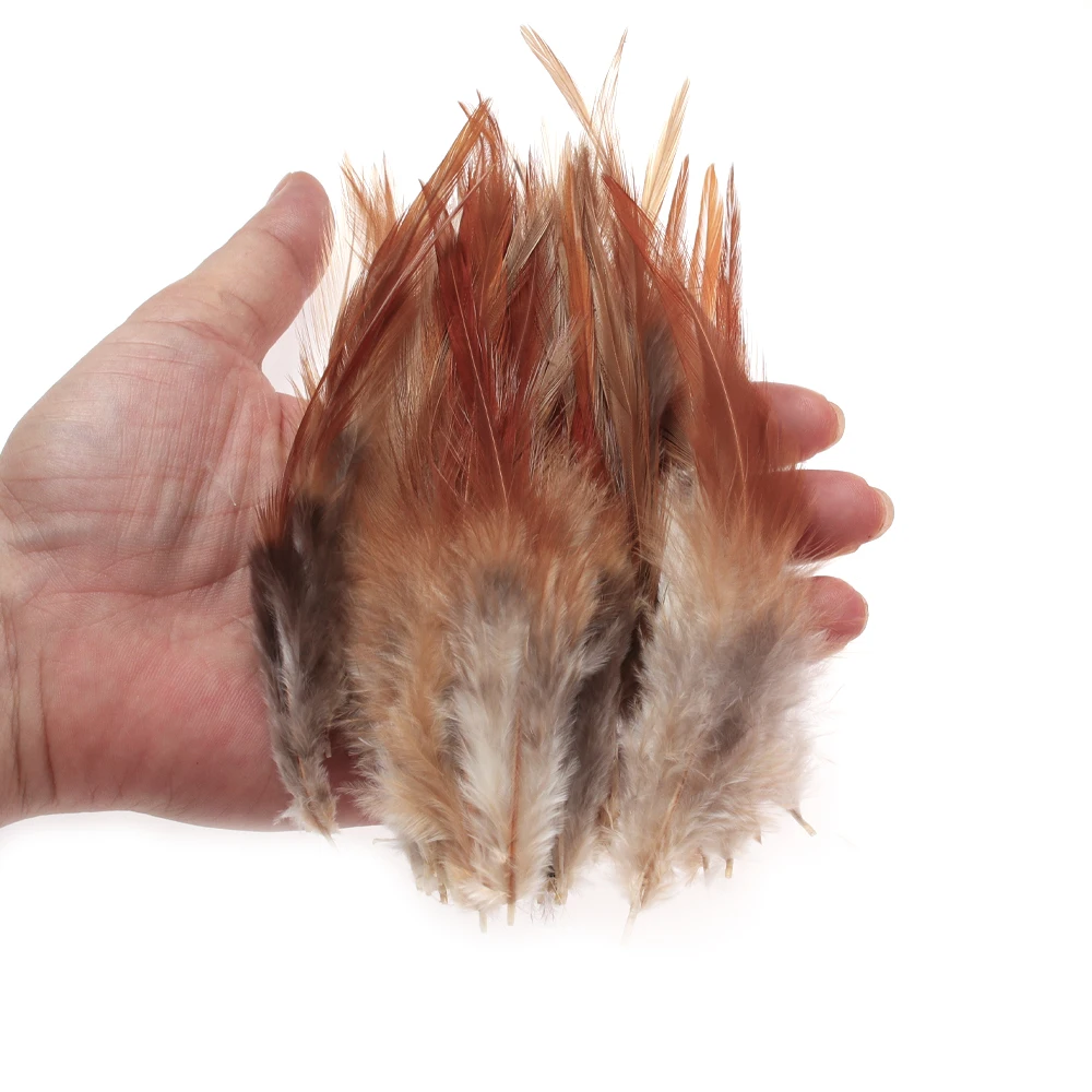 50 Stück Fliegenbindematerial: Natürliche Hühner-/Hahnsattelfedern für Streamer & Woolly Bugger Fliegen – Detail 11
