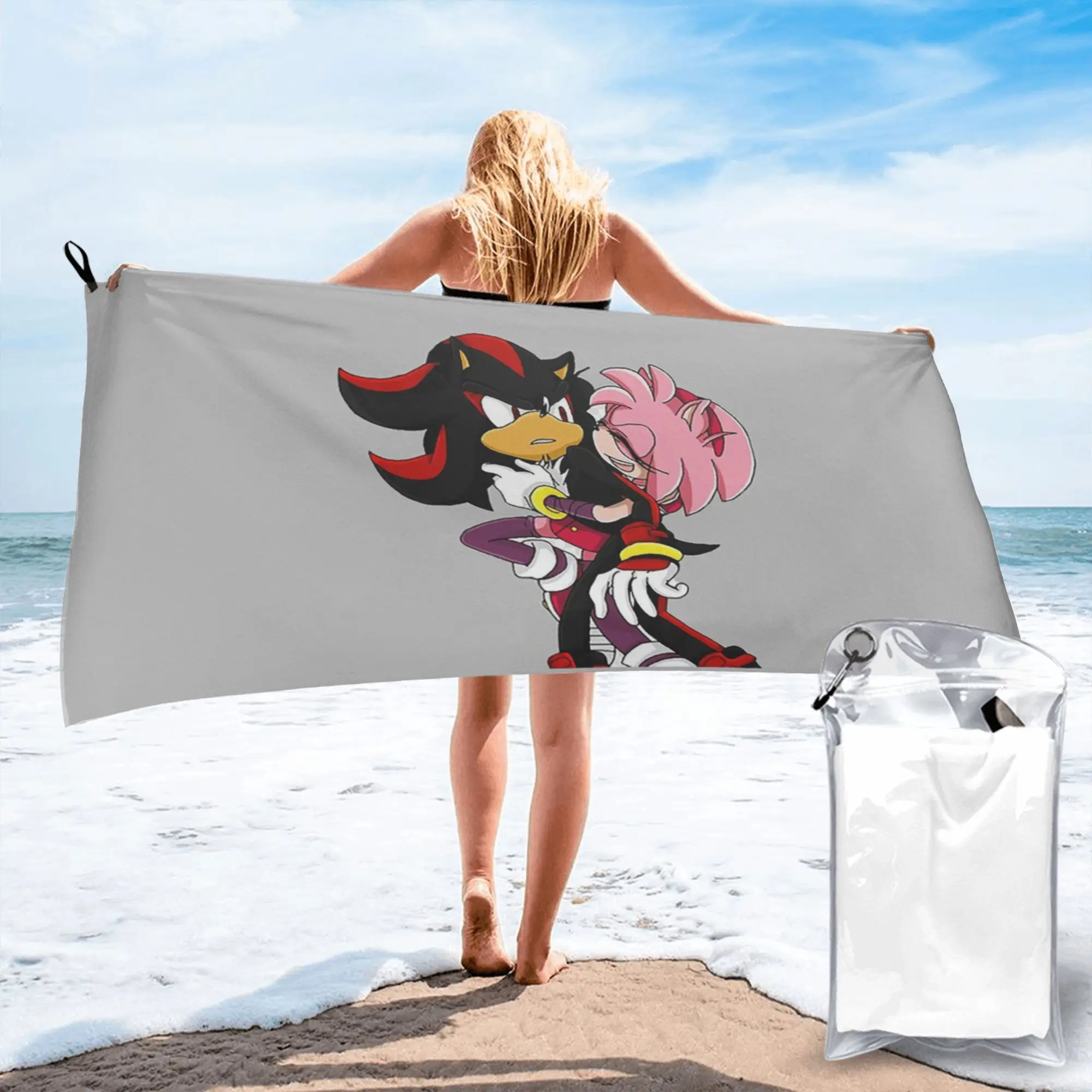 Shadow The Hedgehog Beach Towel Soft Microfiber Quick Dry Absorbent Quick Towels For Mountain Climbing