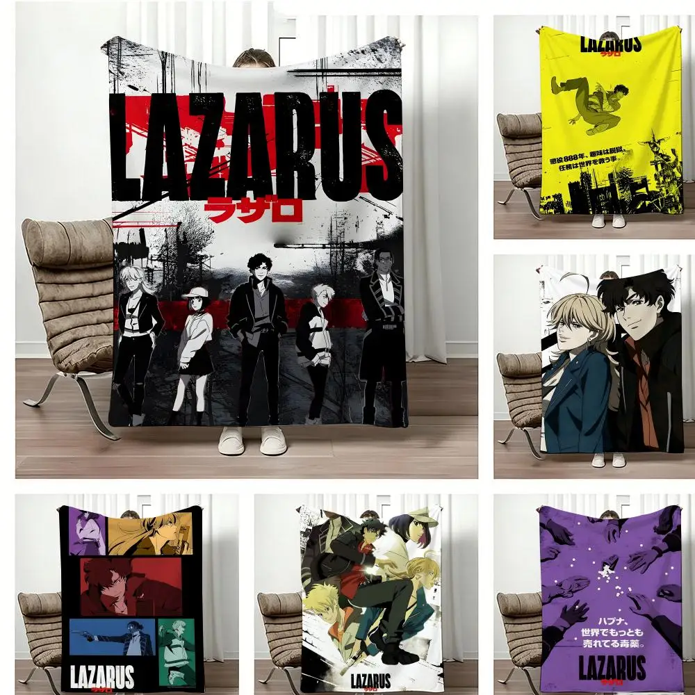 Future Anime L-LazarusS Throw Lightweight 240g Flannel Blanket Soft Skin-friendly for Summer Cooling