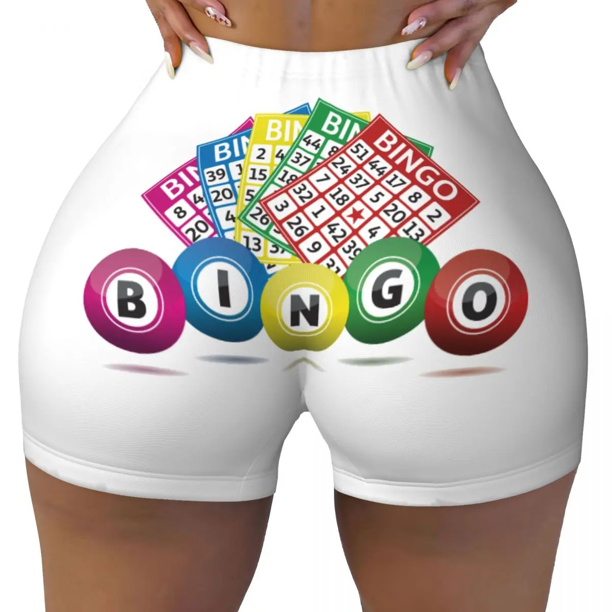 Custom Hot Game Bingo Workout Volleyball Biker Shorts Women's Gym Yoga Shorts