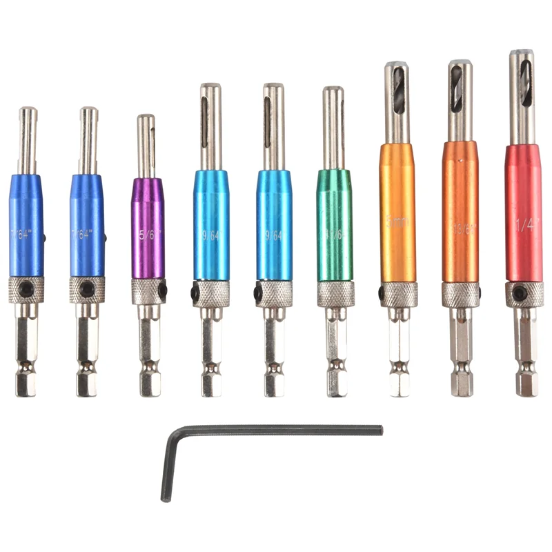 مجموعة لقمة مثقاب ذاتية التمركز 1/4 بوصة لقمة عرافة عرقوب Vix، 5/64 بوصة إلى 1/4 بوصة مجموعة لقمة مثقاب مركزي مخصصة مجموعة لقمة مثقاب المفصلي-AA26 #2