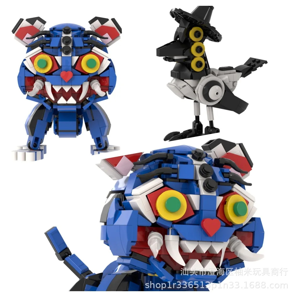 لعبة Kpop Demon Hunters Blue Tiger & Three Eed Raven Block، شخصية بناء قابلة للجمع، هدية لطيفة لديكور مكتب المشجعين