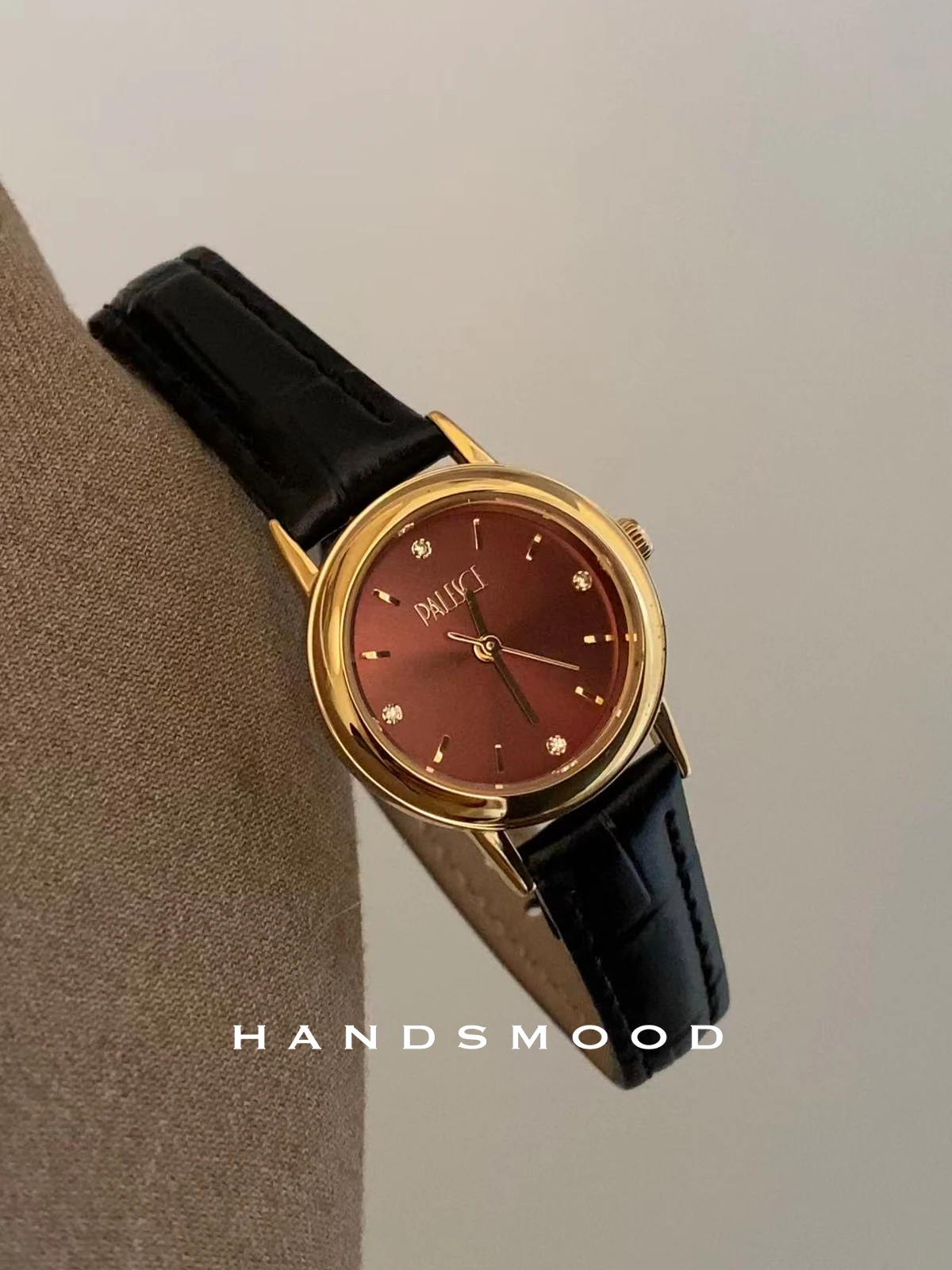 طراز فرنسي قديم، ذهبي أحمر، قرص دائري، ساعة نسائية عصرية ورائعة وأنيقة، ساعة يد فاخرة عالية الجودة. #4