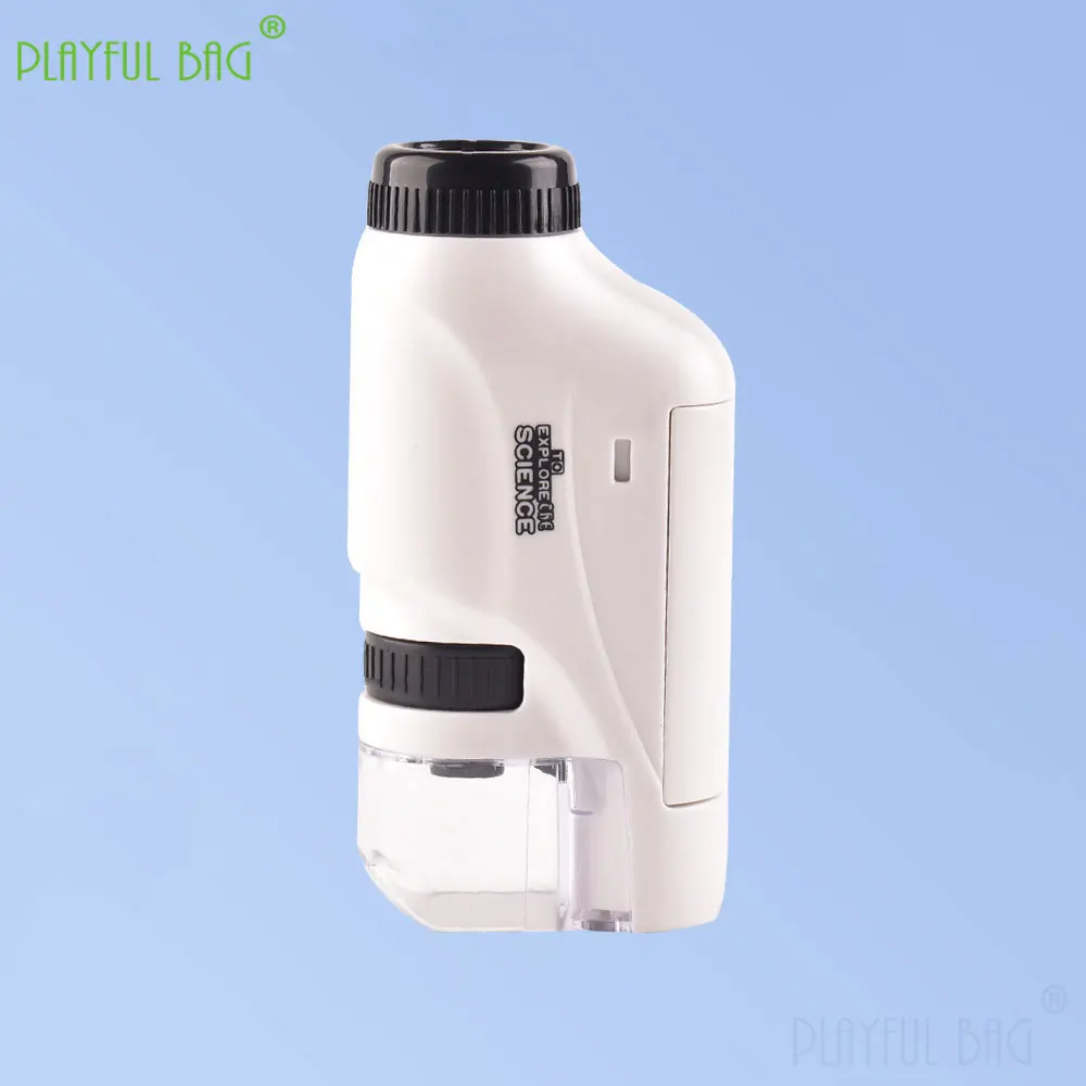 Mini Mikroskop Kieszonkowy Zestaw z Oświetleniem LED Kreatywne Zabawki Edukacyjne dla Dzieci Biologiczna Optyka Eksperymentalna Mikroskop Ręczny Prezent Puzzle VG141