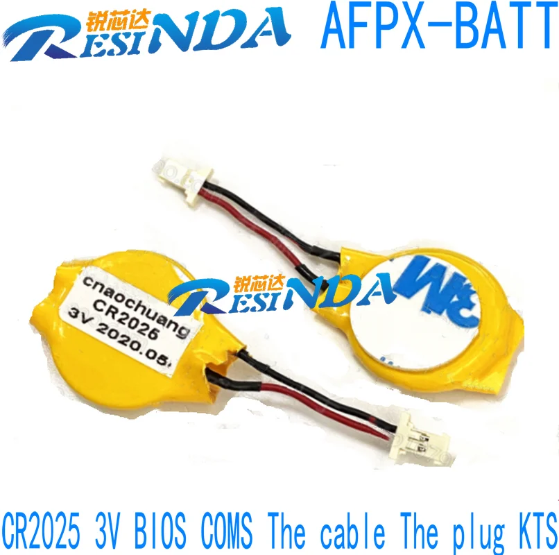 CR2025 3V BIOS COMS The cable The plug KTS  AFPX-BATT 100%New and Original