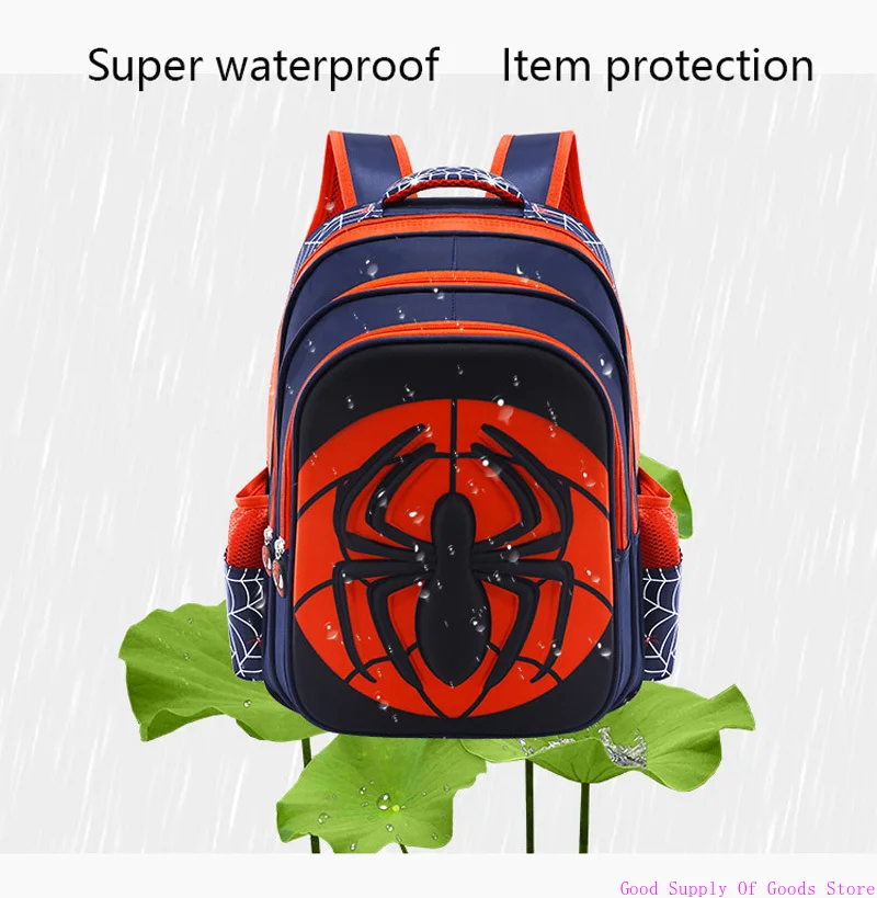 Spinnen-Rucksack + Federmäppchen-Set für Jungen, Schultasche, Grundschule für Kinder, Schultasche, Cartoon, wasserdichter Primärrucksack