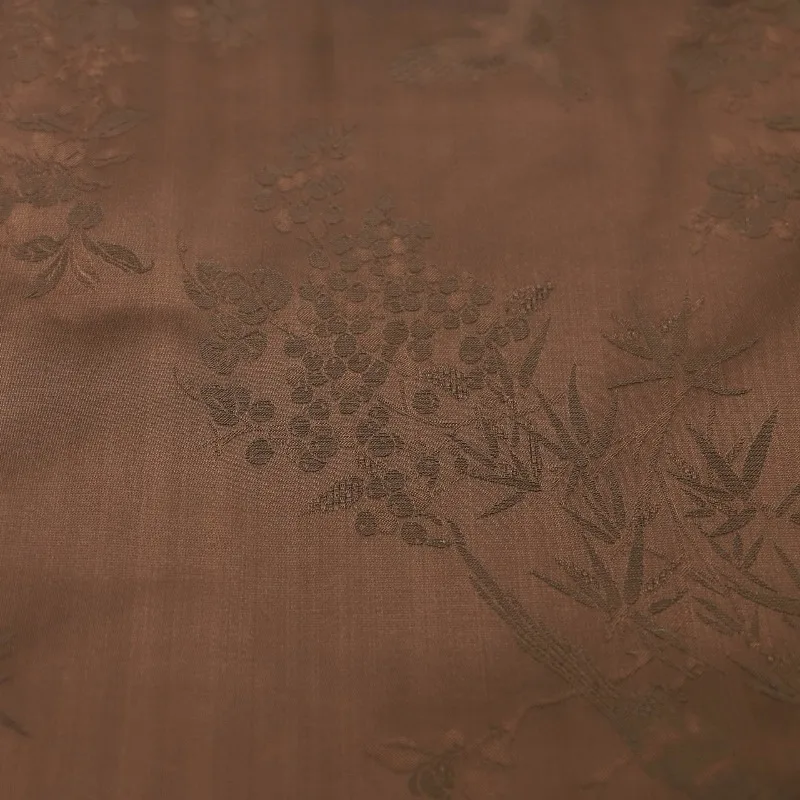 

Floral Bird Plum Bamboo Lyocell Linen Satin Jacquard Fabric Shiny Rayon New Chinese Style For Qipao Hanfu DIY Sewing Material