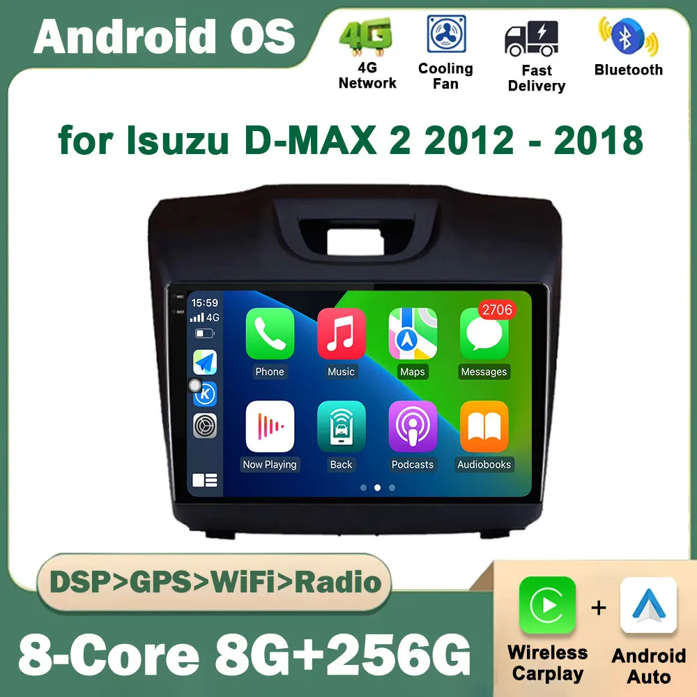 

Car Radio Video Multimedia Player Android OS GPS Navigation for Isuzu D-MAX 2 2012 - 2018 BT Audio DSP Stereo Carplay Head Unit