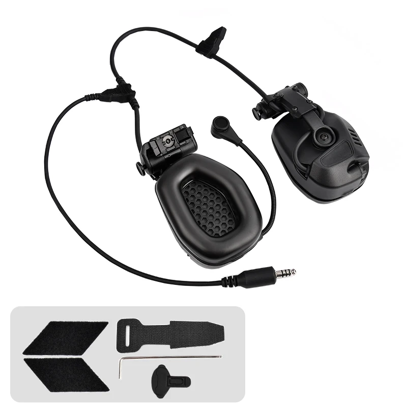 

Кабельная гарнитура для шлема Civilian Com II, наушники со звукоснимателем и шумоподавлением, тактические наушники для охоты, горла, микрофона PTT
