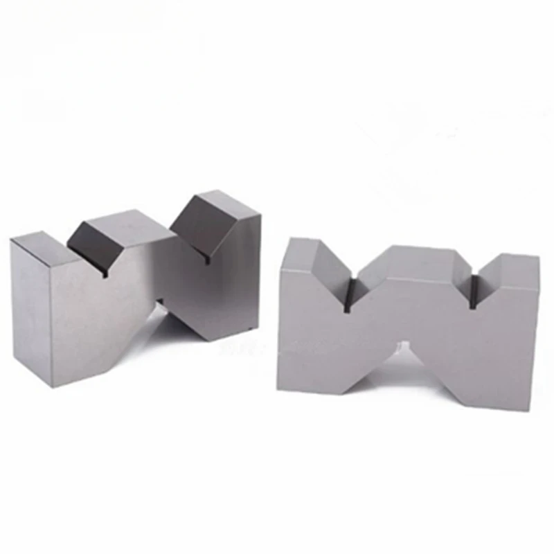 A pair High Accuracy Carbon Steel M Type V-block 50mm For Platform Measurement Steel Precision M-frame Parallel Pad Block
