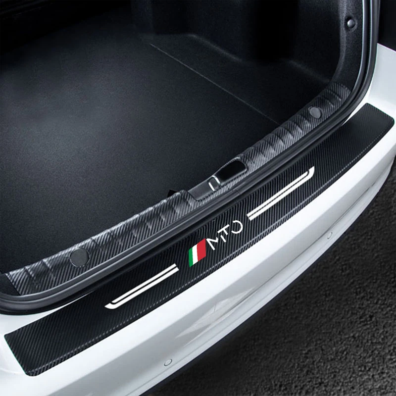 Car Door Sill Scuff Plate Carbon Fiber Threshold Protector Stickers Trunk Tail Door Entry Pedal Guards for Alfa Romeo MITO Logo