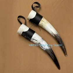 Handmade OX Horn Cups Ale Wine Beer Chalice Norse Tankard Gift for Men Drinking Cups Glasses Viking Drinking Horn Mugs 380ml