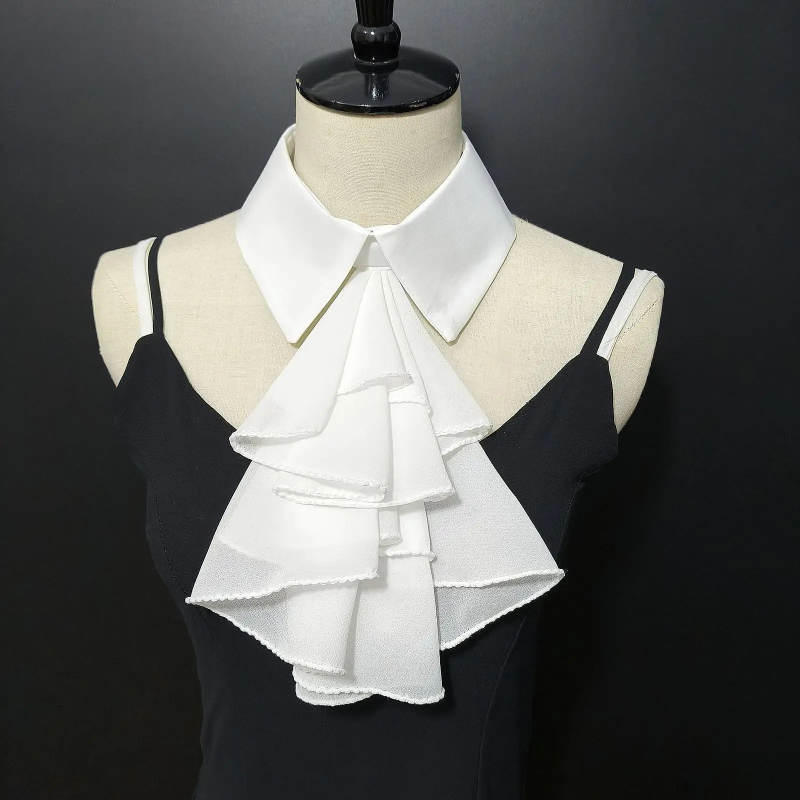 ياقة وهمية للحفلات، أداء مسرحي أنيق عتيق للنساء، ياقة مدببة للملابس، بلوزة للحفلات، سترة تي شيرت