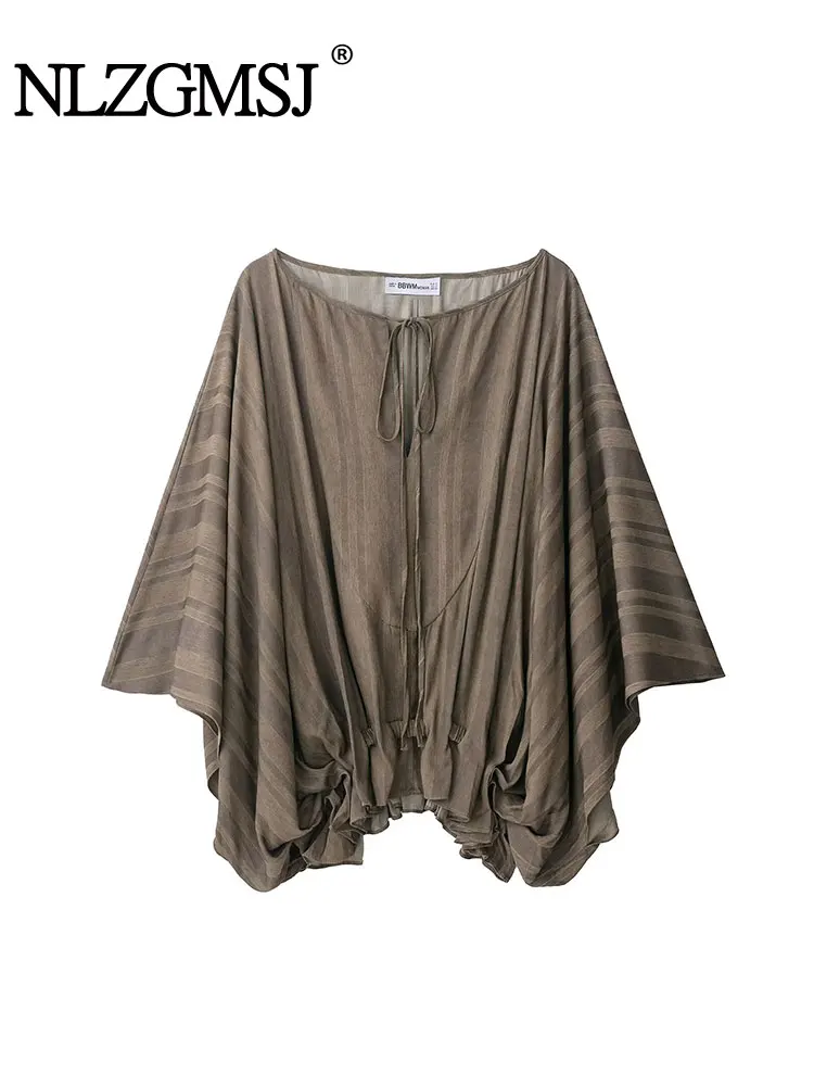 

NLZGMSJ шикарные женские топы, однотонные складки без рукавов, новая мода, осень 2023, праздничные вечерние клубные топы