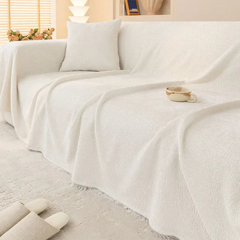 

Простое однотонное полотенце для дивана из синели, современное противоскользящее тканевое одеяло для дивана для гостиной, защита для кресла с защитой от царапин и кошек