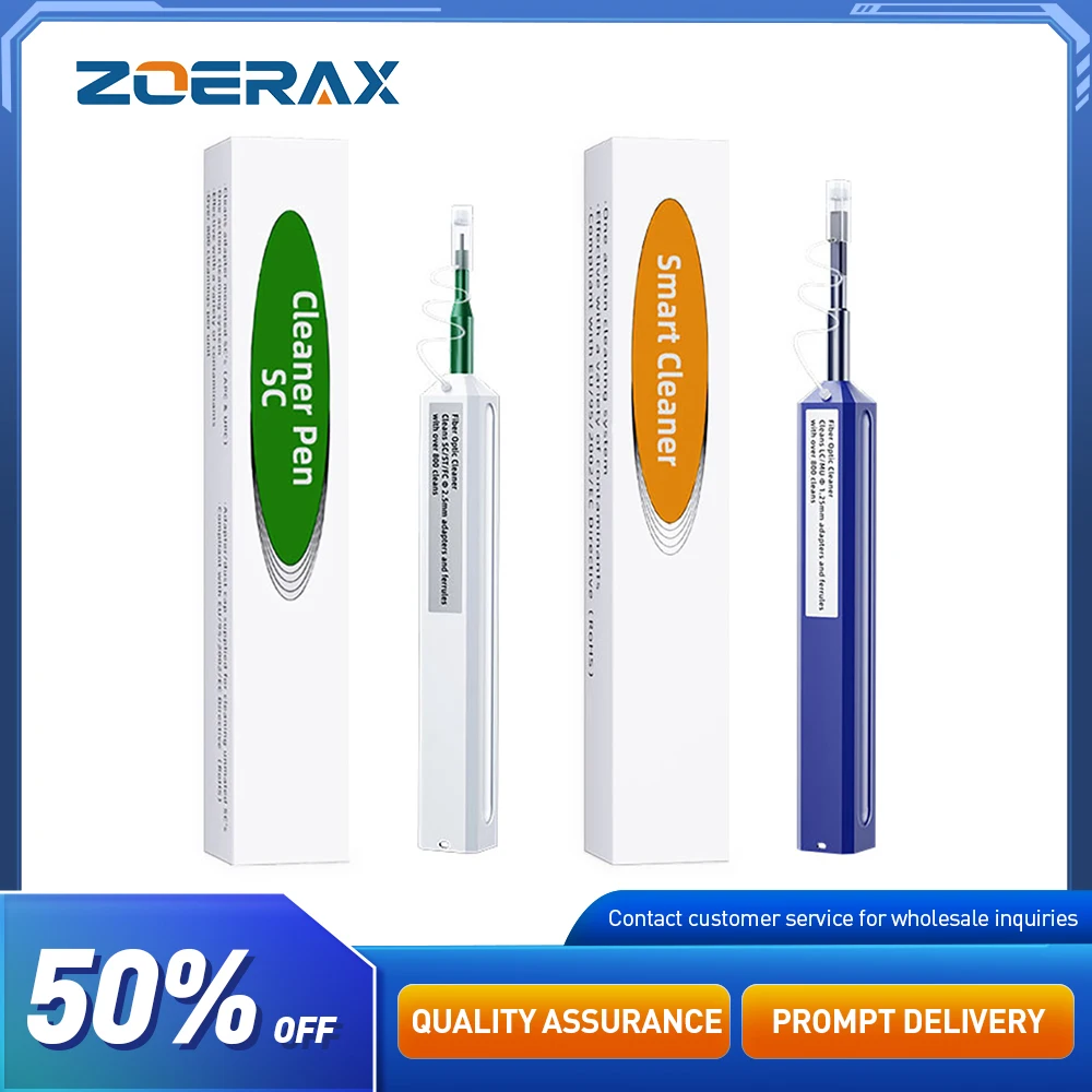 

ZOERAX Optical Fiber Cleaner Pen for SC FC ST LC MU Connectors with 800 Cleanings for Efficient Fiber Maintenance