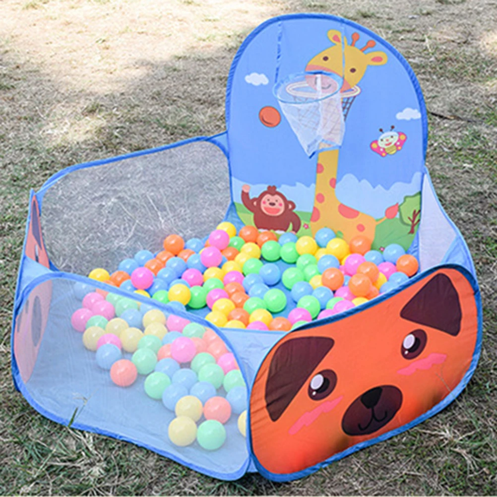 

Ocean Ball Pit With Basketball Hoop Blue Fawn Lightweight Waterproof Polyester Toddler Ball Tent For Indoor Outdoor Play Storage