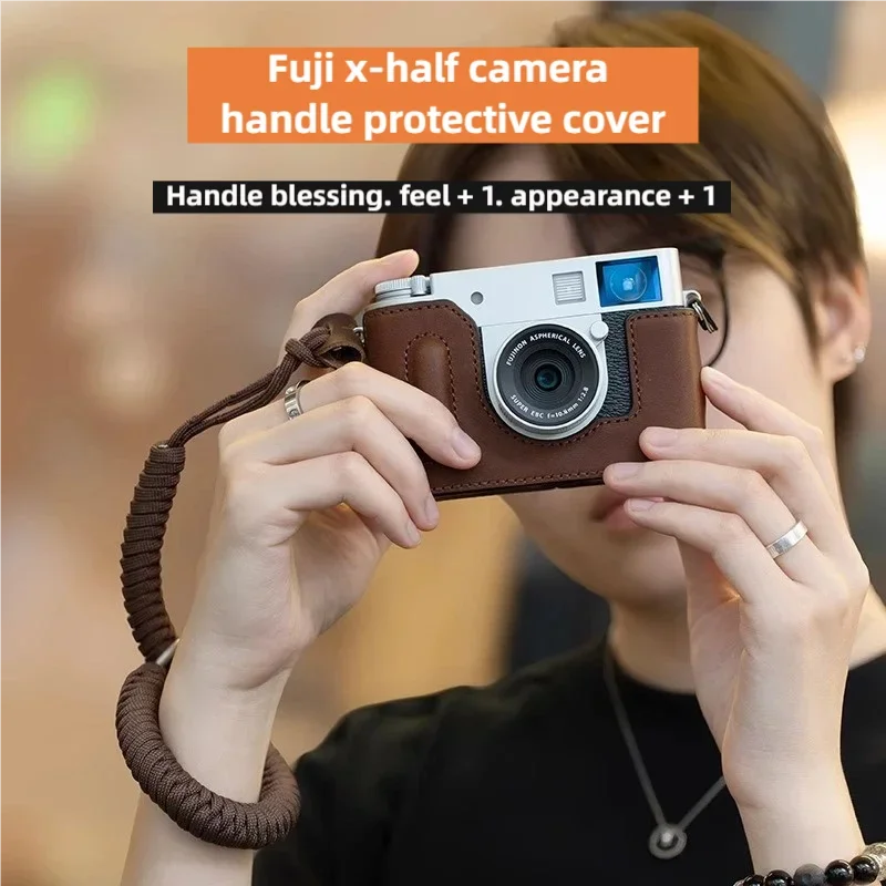 

FOR Fujifilm X-Half Handgrip Protector; X-Half Camera handmade genuine leather Case Cover Skin Strap Shoulder Belt