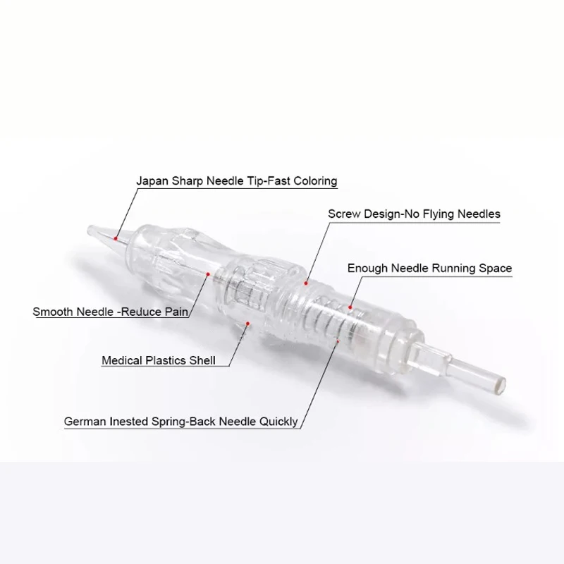 50PCS Screw Tattoo Needles Eyebrow Shading Microblading Cartridge Needle For P300 PMU Rotary Tattoo Machine Needles 1R 3R 5R