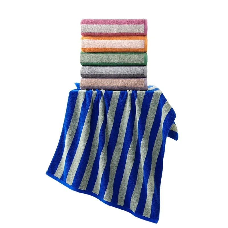 1/3PCS BATHROOM 100% COTTON BATH TOWEL, ADULT 70X140CM STRIPED BEACH TOWEL, CHILDREN\'S THICKENED BATH, SKIN-FRIENDLY SOFT TOWEL