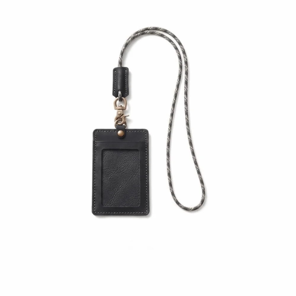 Vintage Waxed Leather ID Badge Holder Distressed Leather Protective Sleeve Work ID Card Cover Premium Leather Snug Fit