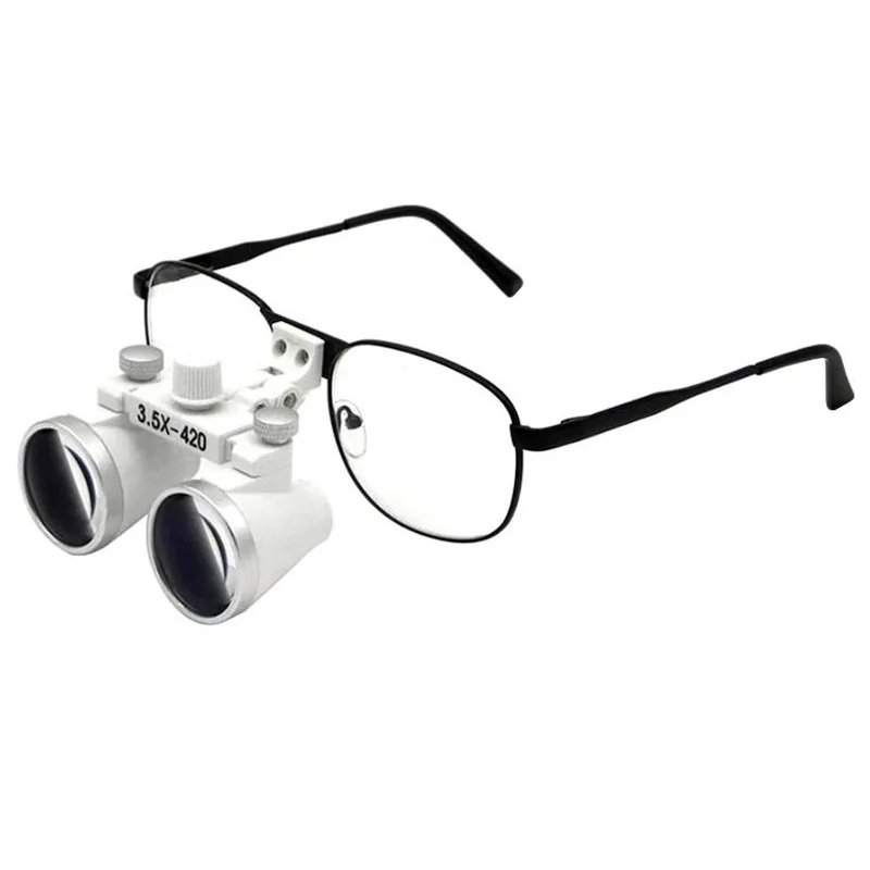 3.5X Magnification Magnify Metal Frame Myopic Changeable Near Sighted Glass Dental Doctor Loupes Replaceable Surgical Magnifier