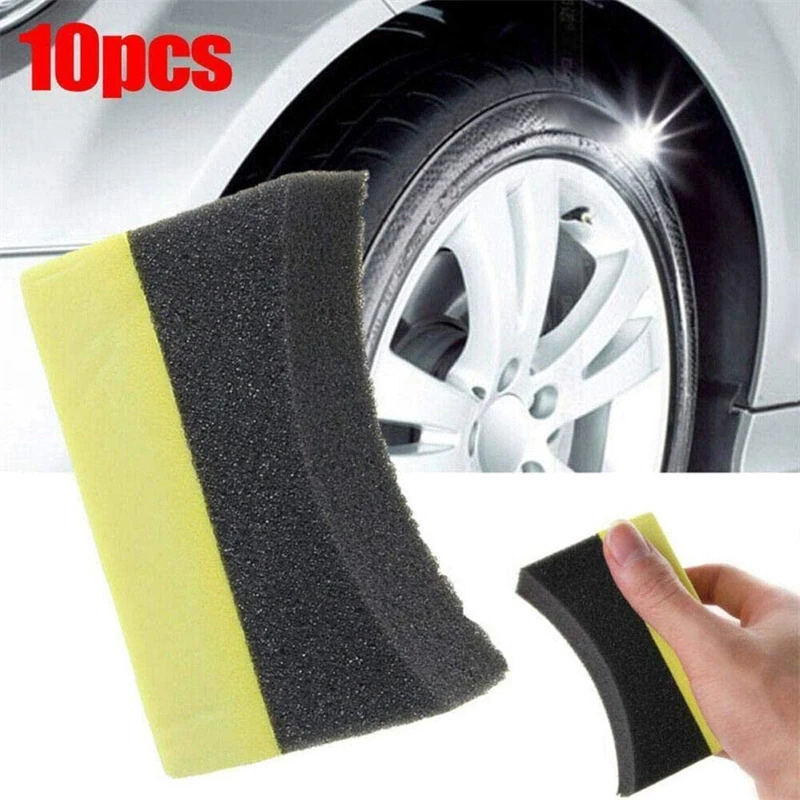 10Pcs Car Wheel Cleaning Sponge Tire Wash Wiper Water Suction Sponge Pad Wax Polishing Tyre Brushes Tools Car Wash Accessories