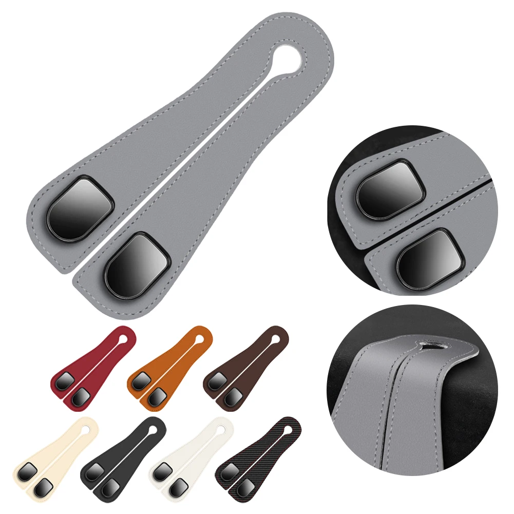 

New Car Seat Back Double Hooks Flip Fur Multifunctional Car Rear Seat Organizer Phone Holder PU Storage Hooks Universal