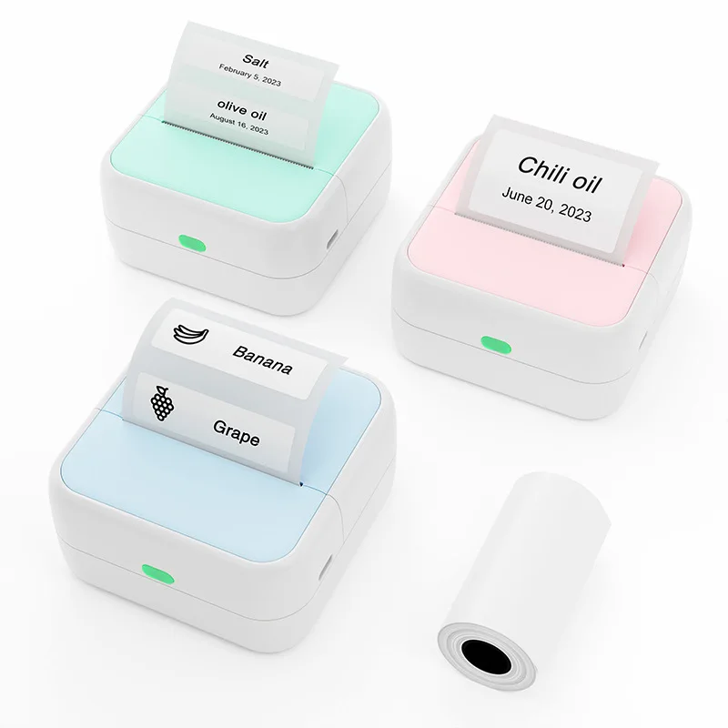 Label Printer Portable Bluetooth Thermal Barcode Self-adhesive Commercial Sign Hang Tag Household Sticky Label Machine