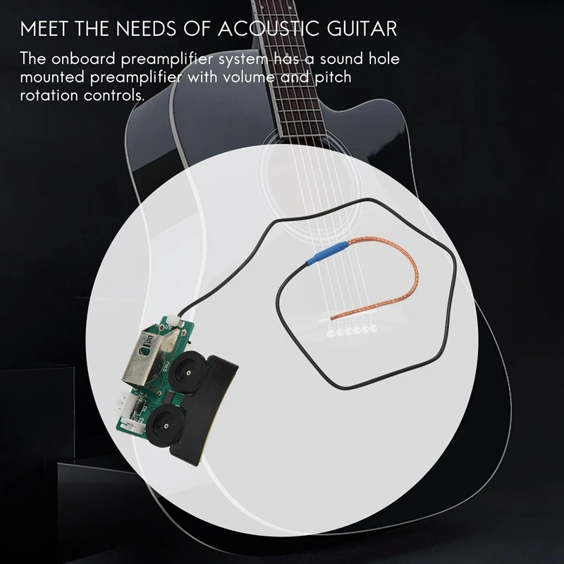 ABKG Pro Under Saddle Piezo Pickup Onboard Preamp System for Acoustic Guitar