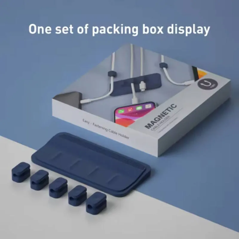 Desktop Storage Cable Winder Data Cables Hub Car Console Cables Fixer Magnetic Absorption Cable Organizer