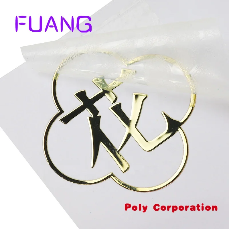 Custom Printing Vinyl Uv Transfer Sticker Transparant Logo Metalen Stickers Transfer Bronzing Hot Silver Transfer Stickers Label