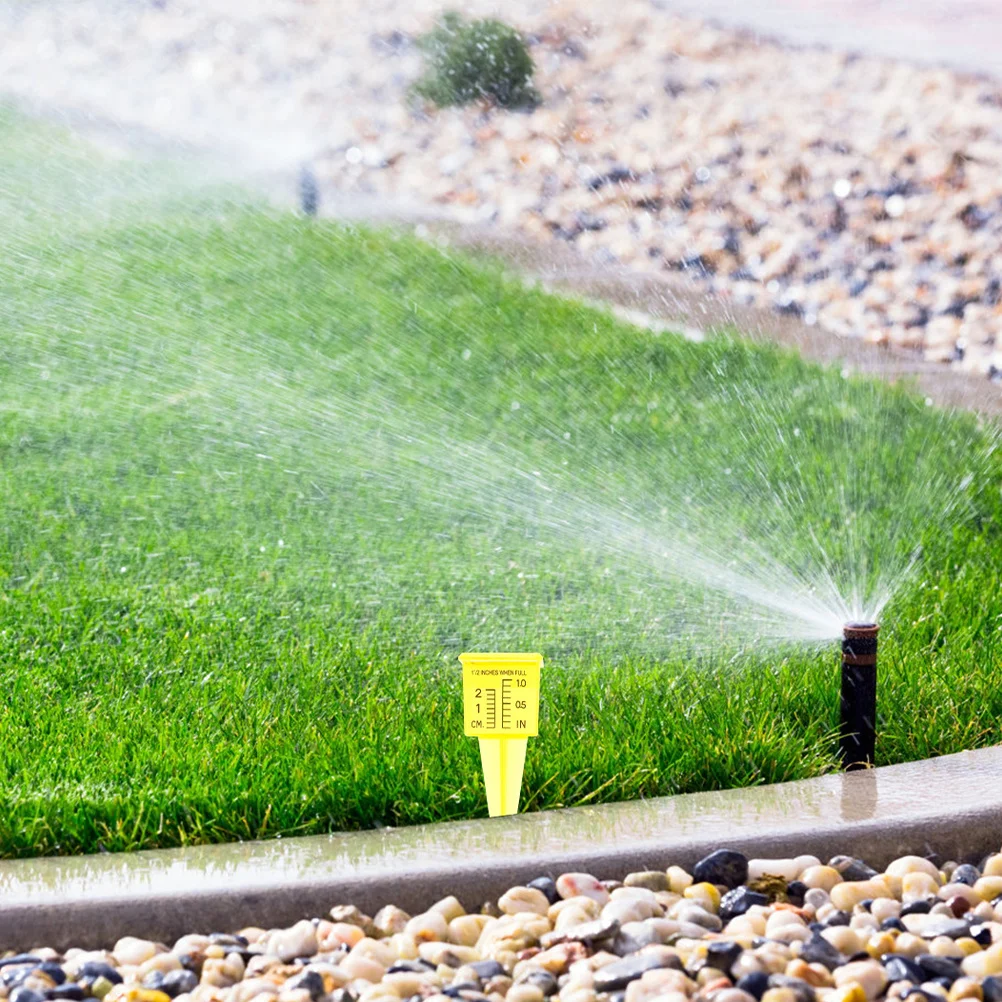 5 قطعة مقياس المطر لحديقة أداة قياس المياه في الهواء الطلق لا دائم البلاستيك الرش مقياس ساحة الحديقة الأمطار رصد