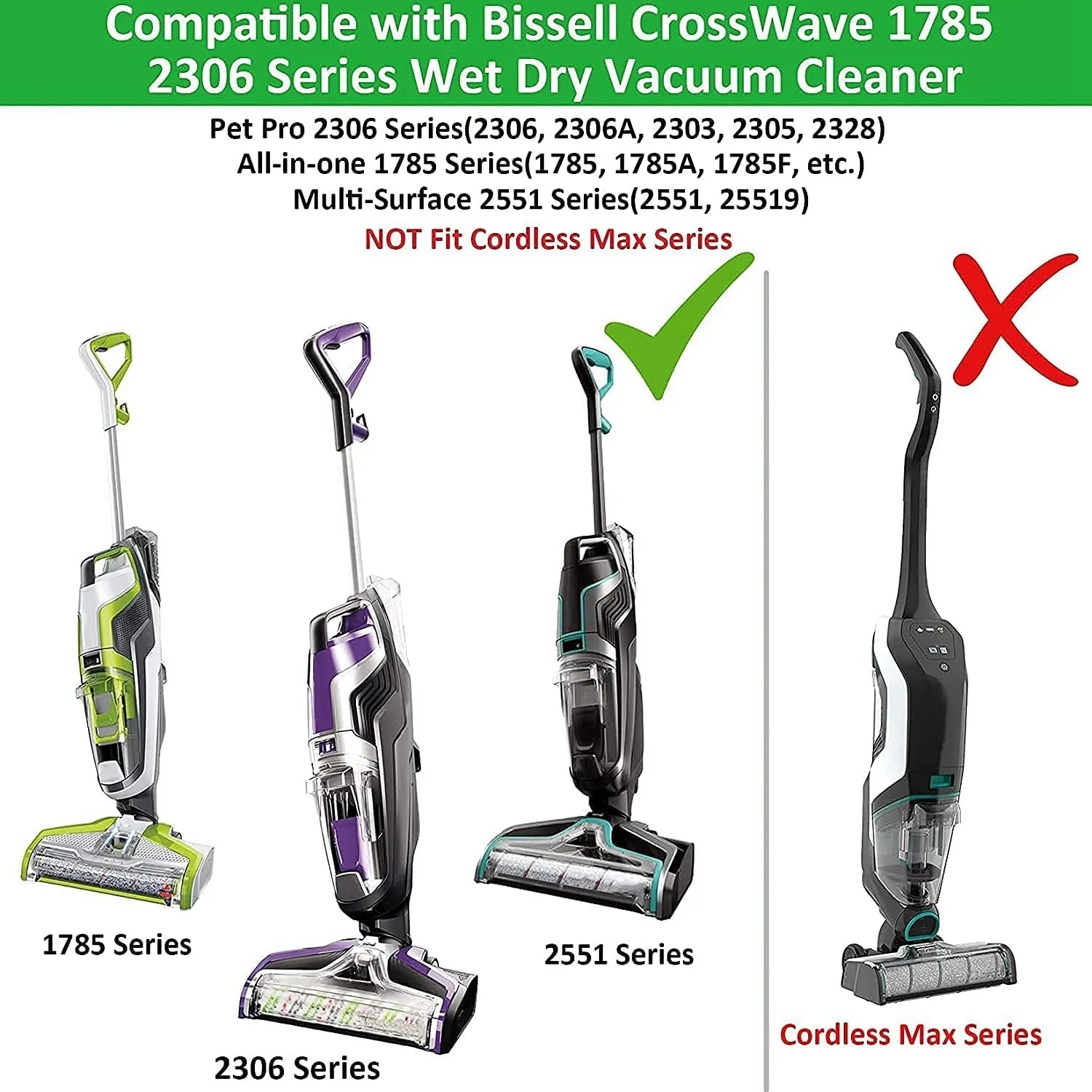 クロスウェーブ1868 1866 1785シリーズ掃除機に適した2306,2551フィルター付きマルチファセットブラシロール