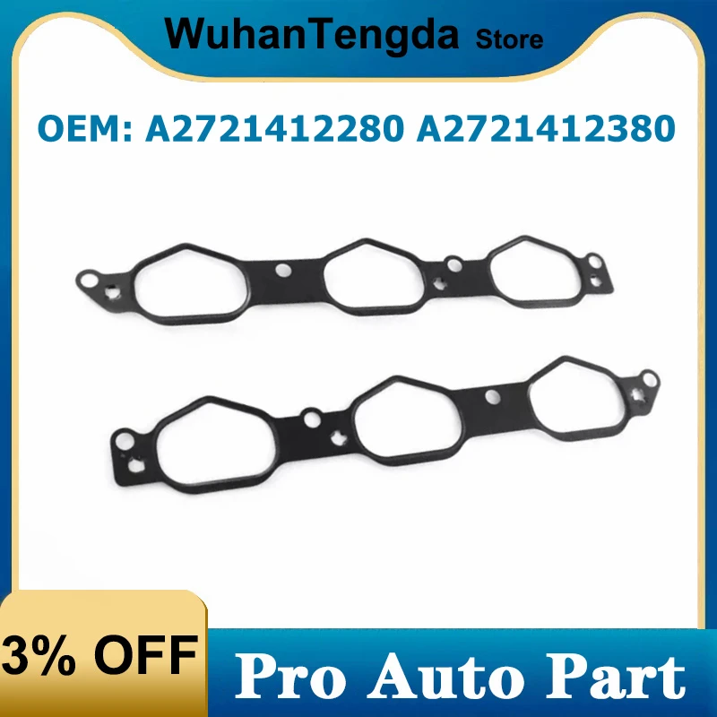 A2721412280 A2721412380 1 paio di guarnizioni del collettore di aspirazione Kit di riparazione del lembo dell'aria per Mercedes Benz E350 C300 ML350 C280 GLK350 SLK350