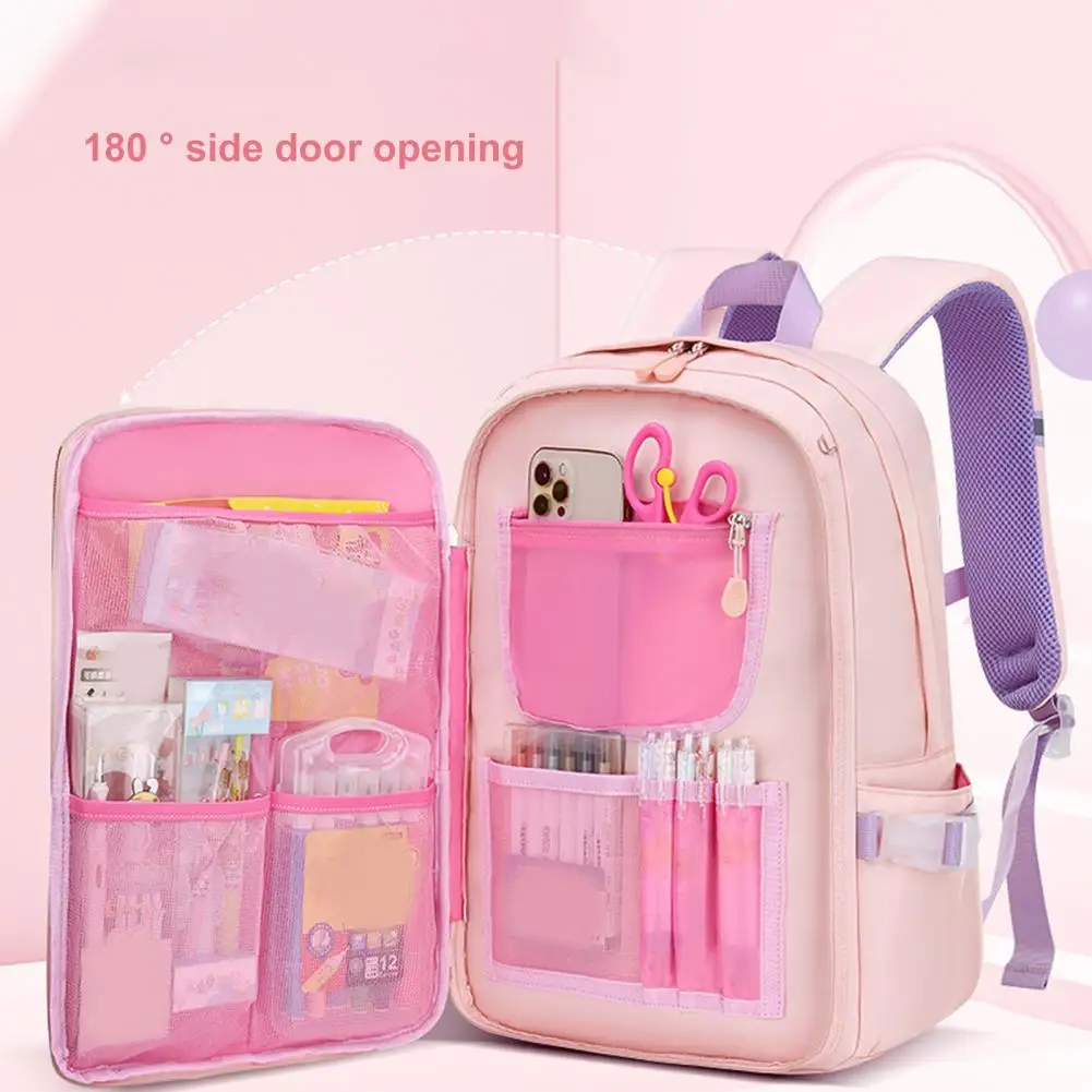 

School Bag Cute Water Resistant Oxford Cloth Portable Smooth Zipper Bookbag School Bag Students Backpack Book Storage