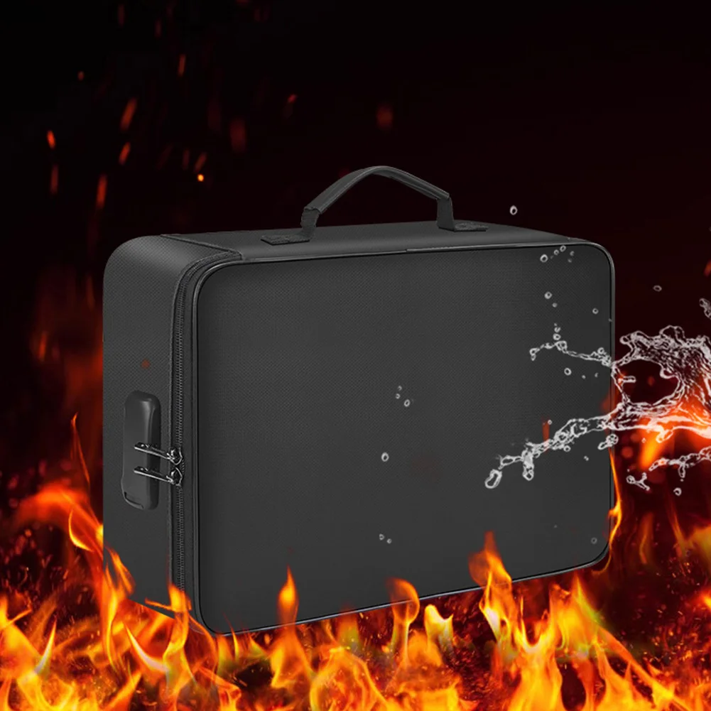 

Fireproof Document Organizer with Lock Safe Storage Box Waterproof File Box for Important Documents Files and More