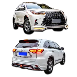 Hot selling body kit For Toyota Highlander 2015-2021 to Lexus style Front Bumper Rear Bumper Assembly with grille Car Bumpers