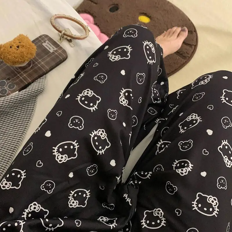 

Sanrio Hello Kitty Pajama Pants Women Students Sleepwear Home Summer Outer Wear Spring Autumn New Style Japanese Loose Casual