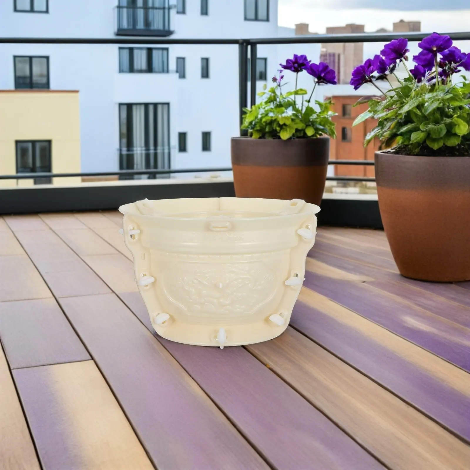 

Reusable Decorative Concrete Planter Mold European Style Thick Plastic Cement Flower Pot Mold for Bonsai Succulent Pots Balcony