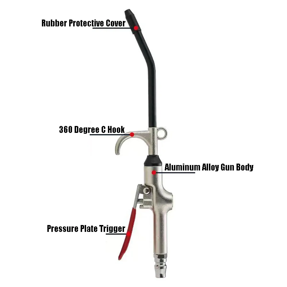 High Pressure Pneumatic Dust Blower Gun, Extendable Dust Blowing Pneumatic Tool, Vehicle Mounted Dust Blowing Kit