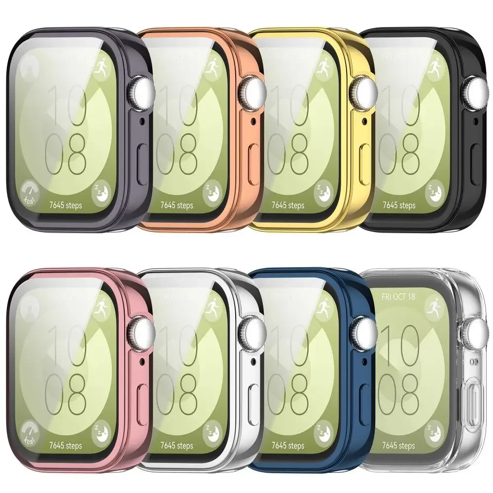 TPU Case for Huawei Watch Fit 3 All-Around Coverage Screen Protector Protective Full Bumper Smart Watch for Huawei Watch Fit3