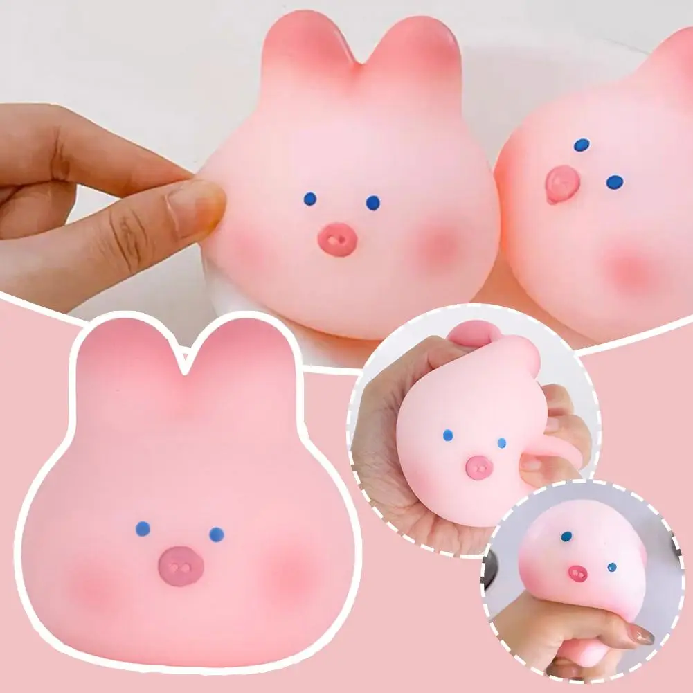 

Squeezing Toy Pig Rabbit Decompression Toy Lovely Pink Toys Squeeze Relief Stress Soft Toys Slow Rebound Fidget Z1V5