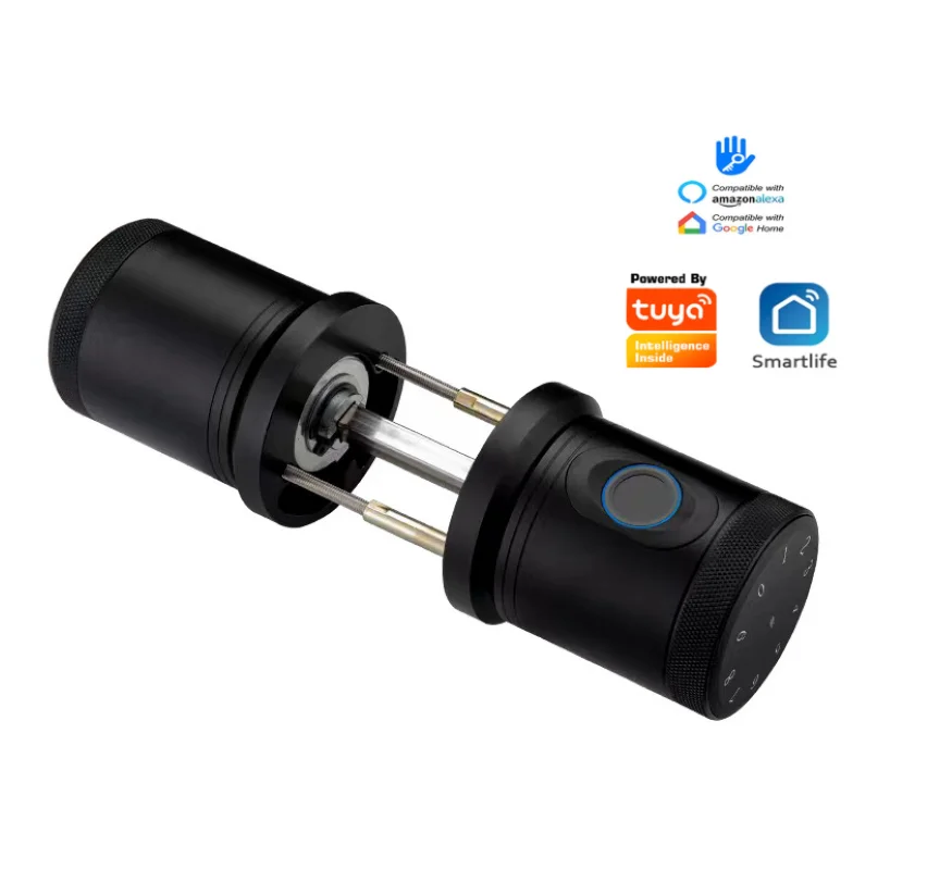 TTlock&tuya app apartment round handle smart lock Bluetooth connection with 5 unlocking methods Low voltage warning