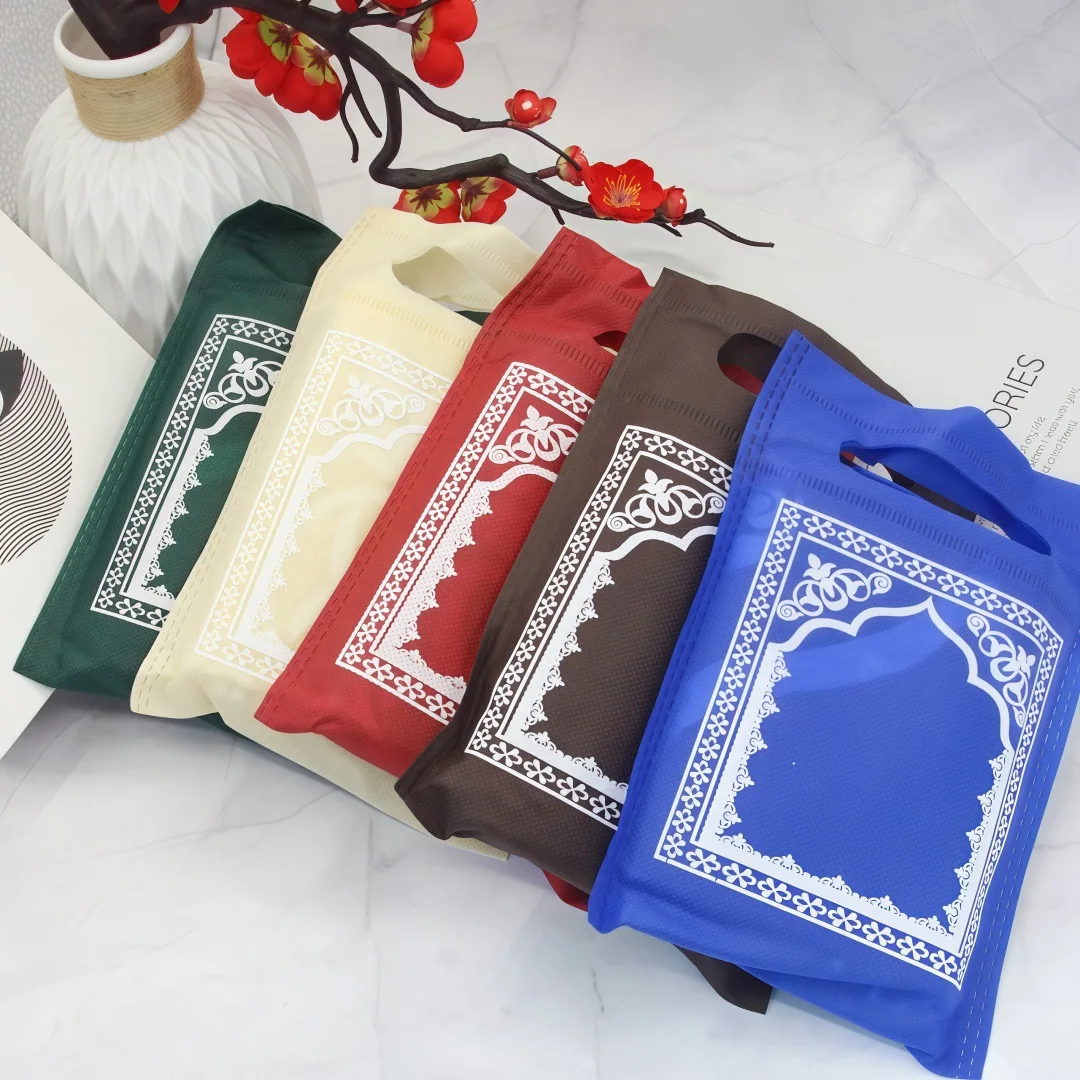 1pc/2pcs Disposable Non-woven Prayer Mat 108*58cm Portable Travel Blanket Muslim Islamic Worship Rug Hajj Umrah Wholesale