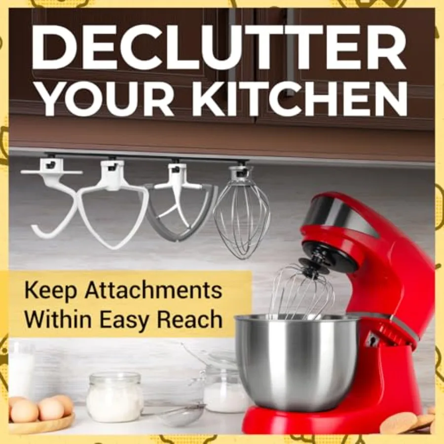 Stand Mixer Attachment Holder Compatible with All Kitchen Aid Mixer Accessories - Quick and Easy Installation Perfect for Kitch