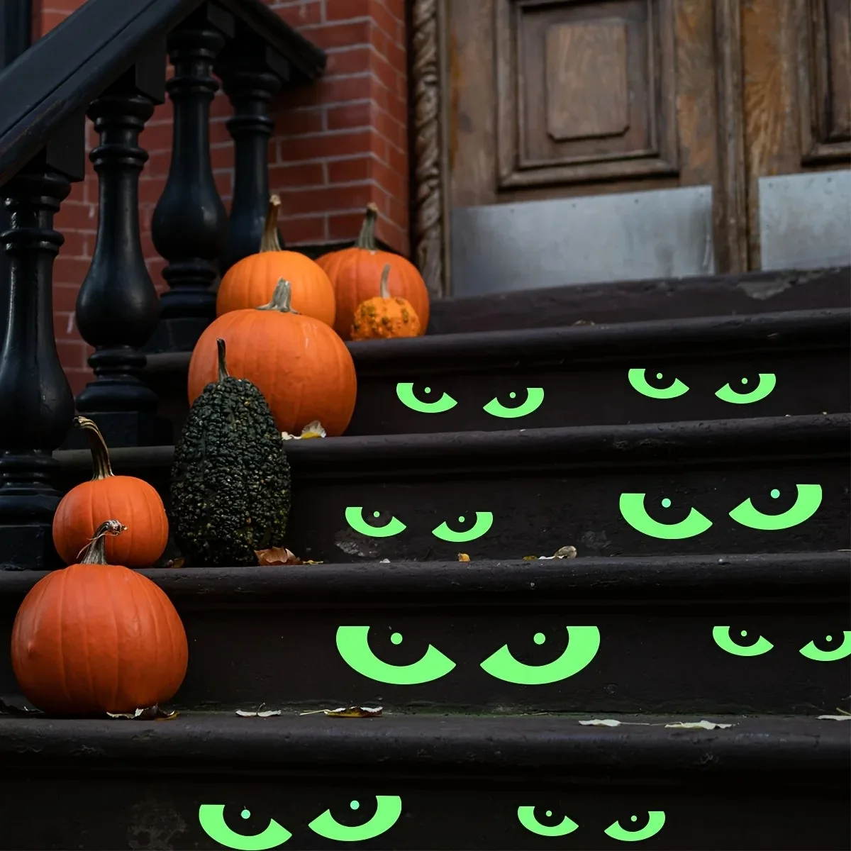 8 Pairs Glow in The Dark Halloween Eyes Window Removable Luminous Fluorescent Window Sticker Halloween Wall Decal