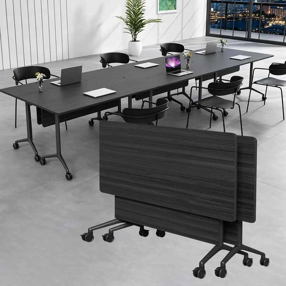 

Conference Tables: 2-Pack, Mobile with Casters, Flip-Top for Training, Suitable for 2-16 People, Ideal for Seminars and Home Off
