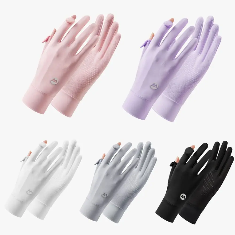 

Fashion Cycling Driving Running Summer Thin Ice Silk Gloves Mittens Anti-UV Sunscreen