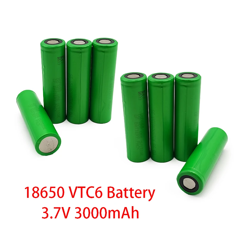 

New 3.7V Fast Charging VTC6 18650 3000mAh Lithium Ion Rechargeable Battery 30A Current High Power Battery